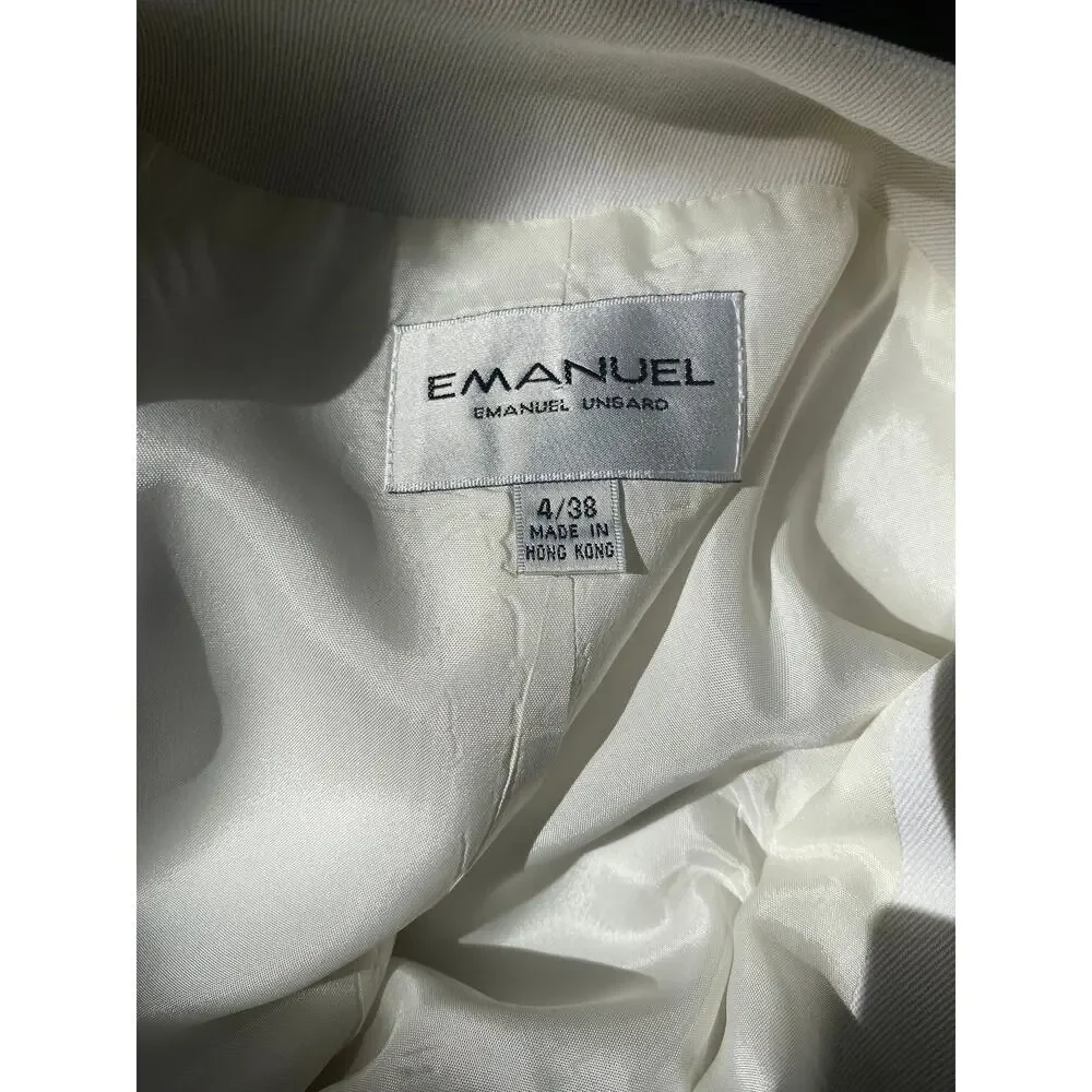 Vintage Emanuel Ungaro 3 piece pantsuit in white and black, size 6 - Picture 9 of 10